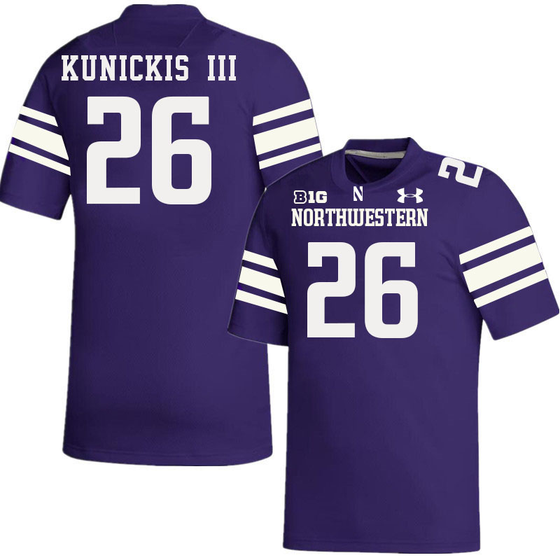 Northwestern Wildcats #26 Albert Kunickis III College Football Jerseys Stitched-Purple